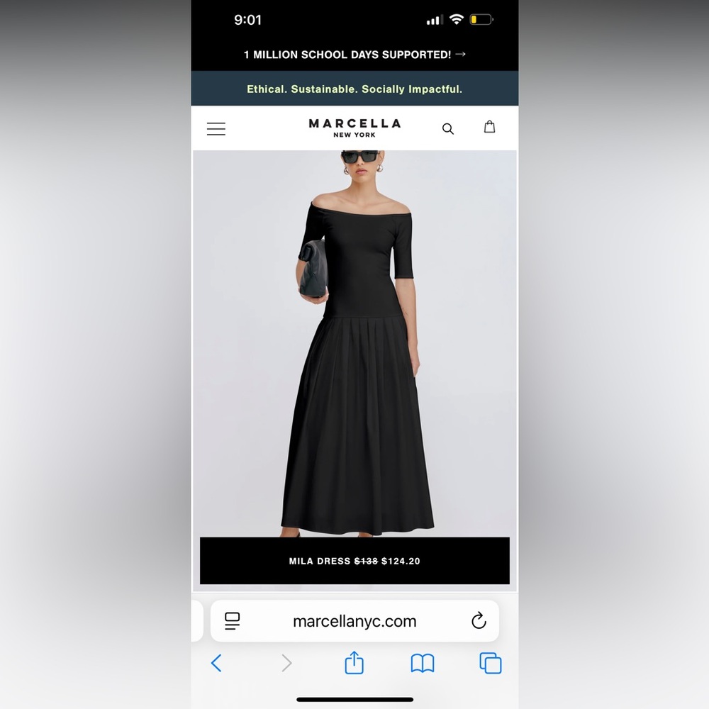 Brand New Black Marcella NYC Mila Dress | Size L